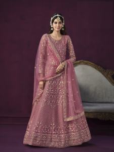 Qualité d'exportation indienne décontracté Anarkali robe Net tissu Salwar costumes mariée Salwar Kameez pour tenue de fête du fournisseur indien - Product Image 5