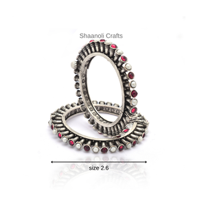 Conjunto de brazalete tradicional de perla oxidada de plata de latón hecho a mano para mujer, conjuntos de joyería étnica para mujer, ropa de boda - Product Image 3