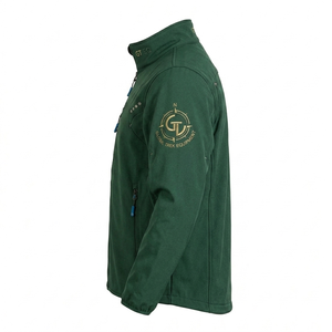 Chaqueta de Forro Polar Verde para Hombre GT EQ, Cierre de Cremallera, Cuello Alto, Logotipo Bordado, Ropa Casual de Otoño - Product Image 4