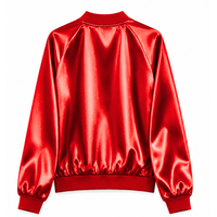 Veste en satin respirant personnalisée Delta Sigma Theta Sorority avec logo brodé sur le devant, rouge et blanc, manches longues pour femme