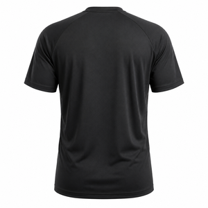 เสื้อยืดคอกลมแขนสั้นสีดำสำหรับผู้ชาย ผ้าโพลีเอสเตอร์ ระบายเหงื่อได้ดี ทรงปกติ สีพื้น ใส่ได้ทุกฤดู เสื้อกีฬา ขายส่ง - Product Image 2