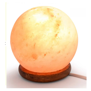 Lámpara de Sal del Himalaya Redonda Tallada en Material Orgánico, Decoración Ecológica para el Hogar, Decoración Feng Shui, Sian Enterprises - Product Image 4