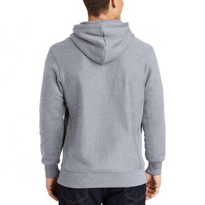 Sweat-shirt à capuche gris uni pour homme, décontracté, avec poche kangourou, manches longues - Product Image 2