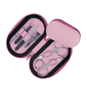 Pink Professional Durable Nail Kit with Stainless Steel Tools 5 in 1 Portable Manicure Set <b>Case</b> for Adults - Product Image 6