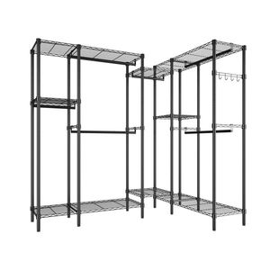 Portable Metal Garment <b>Rack</b> with Hanging Shelf Home Closet Organizer for <b>Clothes</b> Organizing - Product Image 1