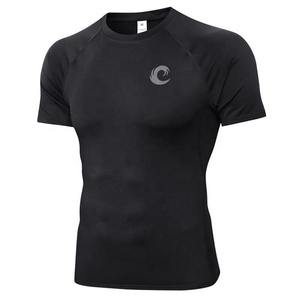 Camiseta de Gimnasio para Hombre Ropa de Correr para Culturismo de Compresión Ajustada para Entrenamiento Tops Negros Ropa de Manga Corta Fitness Masculino - Product Image 1
