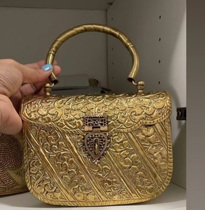 Sac de soirée vintage doré pour femme, enveloppe personnalisée, boîte métal, pochette de mariée, sac à main - Product Image 2