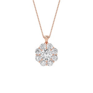 Pendentif élégant de qualité supérieure en or massif 14 carats avec diamant de laboratoire de forme ronde pour femme, breloques de mode, certifié IGI, personnalisation OEM/ODM disponible - Product Image 2