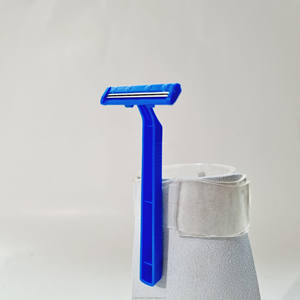 มีดโกนพลาสติกสำหรับเดินทางกันน้ำได้สำหรับผู้ชายมีดโกนเตรียมใบมีดคู่สองด้านพร้อมด้ามจับที่โกนหนวดยาง - Product Image 2