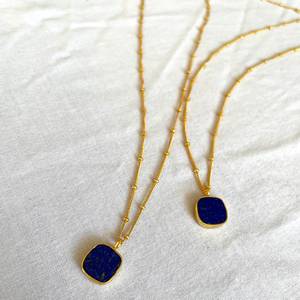 Collar de Plata de Ley con Colgante Hexagonal de Lapislázuli, Chapado en Oro, Joyería de Piedra Azul Hecha a Mano, Proveedor Mayorista - Product Image 6