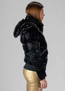 Chaqueta de invierno acolchada personalizada para mujer, ropa informal premium para exteriores, a prueba de viento, con cierre de cremallera y bolsillos laterales. - Product Image 4