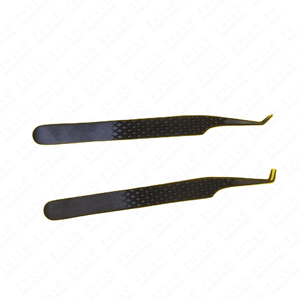 Custom Logo Stainless Steel Eyelash Tweezers Diamond Grip Volume <b>Tools</b> with Precision Fiber Tips for Extensions - Product Image 6