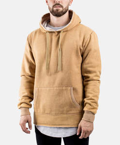 Sudadera con capucha para hombre, diseño moderno en color marrón claro, 100% algodón, con bolsillos tipo canguro, corte holgado, para uso en invierno. - Product Image 3