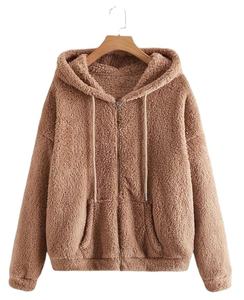 2024 High Quality Women's <b>Sherpa</b> Fleece Zip-Up <b>Hoodie</b> 100% Cotton Soft Trendy Winter Outdoor Fashion Custom Logo Embroidery 200g - Product Image 4