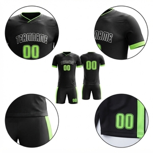 Ensembles d'uniformes de football respirants pour adultes, design personnalisé, manches courtes, séchage rapide, vente en gros, tenue d'entraînement, nouveau style, service OEM - Product Image 3