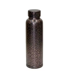 Bouteille d'eau en cuivre à motif mandala, design élégant de géométrie sacrée, bouteille à boire ayurvédique réutilisable, article cadeau haut de gamme - Product Image 4