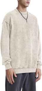 Sudadera Vintage con Efecto Desgastado para Hombre, Estilo Casual Urbano, Sudadera de Algodón Grueso con Forro Polar - Product Image 5