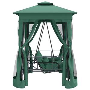 Gazebo Grande para Jardín, Pérgola y Pabellón de Acero con Recubrimiento en Polvo Verde - Product Image 4