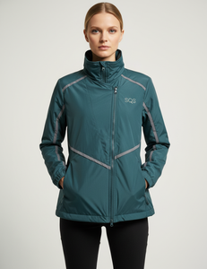Chaqueta cortavientos de nailon con capucha y cremallera completa, forro de malla transpirable, con logotipo personalizado, para mujer, más vendida. - Product Image 1