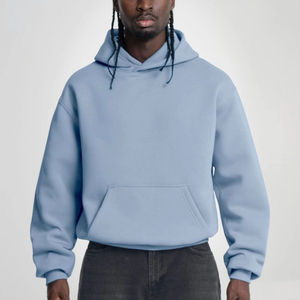 Sweat-shirts en coton épais pour l'hiver, 500 g/m², en molleton chaud, surdimensionnés, avec logo brodé, de haute qualité, décontractés, couleur unie, pour hommes - Product Image 4