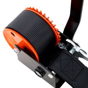 Verricello Manuale Portatile 600LBS con Cinghia Nera da 6m, Rapporto di Trasmissione 3.1:1, Cricchetto Bidirezionale, Guscio Arancione e Nero, Verricello Elettrico Manuale - Product Image 5