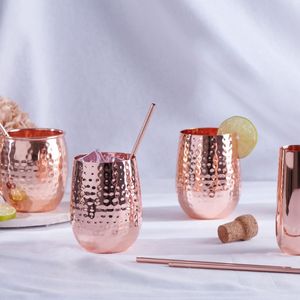 global buyer choice copper glass tumbler manufacturer copper drinking glass ayurvedic water cup exporter india metal <b>drinkware</b> s - Product Image 6
