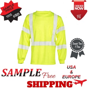 Class 3 High Visibility Yellow <b>Reflective</b> Safety Shirt Long Sleeve Warning <b>Top</b> for Construction Hi Vis Workwear Shirt - Product Image 2