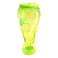 Gobelet de football sans BPA, en PET écologique, réutilisable, 450 ml, avec couvercle et paille, cadeau pour fête de jardin pour adultes
