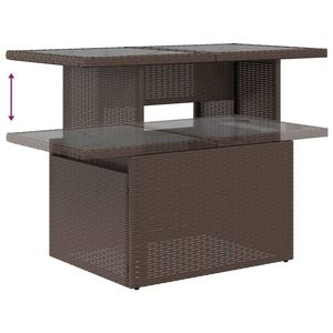Conjunto de Sofá de Jardín de Ratán PE Marrón con Reposabrazos Ajustables Grandes - Product Image 6