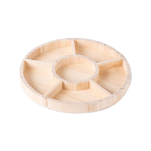 Plateau de service en céramique en forme de cœur avec 4 bols, base en bois, passe au lave-vaisselle, design minimaliste pour les collations et les apéritifs - Product Image 5