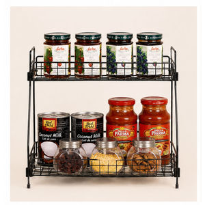Modern Multi Tier Metal <b>Storage</b> Shelf with Double Wire Baskets for <b>Kitchen</b> Countertop Organizer Multipurpose Pantry Spice <b>Rack</b> - Product Image 2