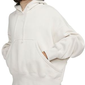 Jersey personalizado de peso pesado, Sudadera con capucha de lana de algodón de gran tamaño recortada para mujer, ropa de calle con bolsillos - Product Image 2