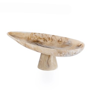Bol de service sur pied en résine époxy artisanale avec plateau et soucoupes assortis pour un dîner de luxe et des cadeaux de Ramadan et de l'Aïd - Product Image 3