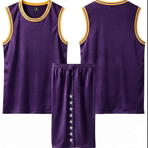 Conjunto de Uniforme de Baloncesto Unisex para Adultos, Jersey sin Mangas de Malla Transpirable, Pantalones Cortos Sublimados con Estampado Antibacterial, 100% Atlético - Product Image 1