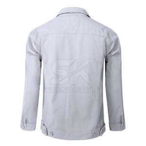 Chaqueta de mezclilla lisa para hombre con logotipo personalizado de alta calidad a bajo precio, chaqueta de invierno transpirable personalizada de talla grande para hombre - Product Image 3