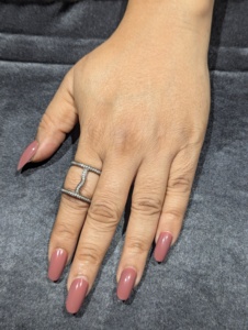 Bague REYES en diamant naturel de style victorien, artisanale, en argent sterling 925, bijoux fins d'inspiration vintage pour femmes - Product Image 4