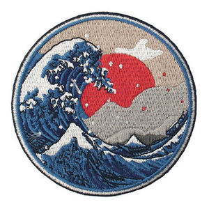 Custom Embroidered Luxury Patch with Moon Stars Trees and Mountains <b>Sew</b>-On Fabric Badge for Garment Decoration Using Safety <b>Pin</b> - Product Image 3