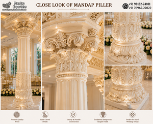 Mandap de Boda de Lujo en Blanco y Dorado con Estructura de Domo - Product Image 4