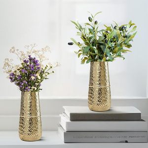 Jarrón Cilíndrico de Metal Grabado con Flechas para Decoración del Hogar, Florero Decorativo Moderno, Centro de Mesa para Sala de Estar - Product Image 4
