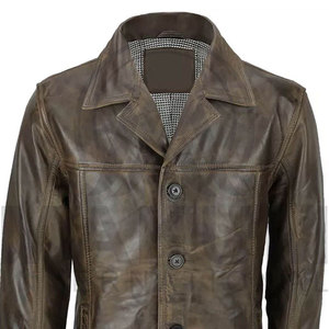 <b>Top</b> Selling Men's Casual <b>Leather</b> Long Coat Breathable Wind-Proof Sheep Fur <b>High</b> Quality Camel-Filled at Wholesale Price - Product Image 5