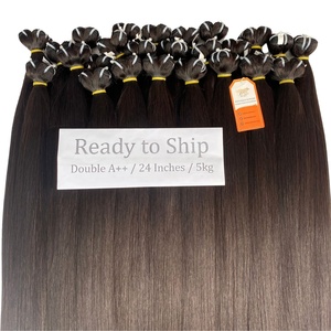 Extensiones de cabello Remy vietnamita Real 100%, Color personalizado, máquina de encaje recto de hueso negro Natural, paquetes de trama, cabello saludable - Product Image 1