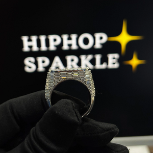 Full Moissanite Iced Out <b>Ring</b> 925 Sterling <b>Silver</b> Hip Hop Statement Band Luxury Jewelry for <b>Men</b> Women Fashion Engagement <b>Ring</b> - Product Image 3
