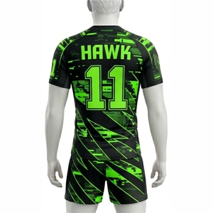 Uniforme de football américain unisexe de haute qualité, personnalisable, imprimé, respirant, anti-humidité, manches courtes, vente en gros - Product Image 2