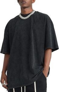 100% coton lavé à l'acide T-Shirt pour hommes Style décontracté intelligent avec motif Design tissu tricoté 180 grammes poids - Product Image 2