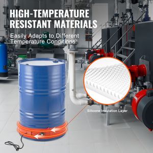Calentador de Tambor Metálico de 1200 Vatios con Banda Calefactora de 5 Pulgadas de Ancho para Barriles de 55 Galones, Termostato Ajustable de 86-302F, Alto Voltaje 380V - Product Image 3