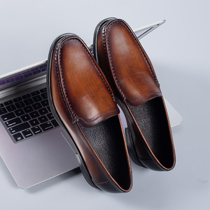 Nueva llegada de los hombres italianos Zapatos de vestir de cuero de grano completo Oxfords Business Casual Slip-On Mocasines estilo para todas las estaciones Formal - Product Image 2