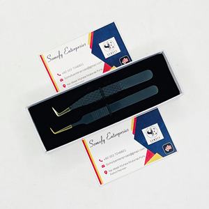 Pince à épiler professionnelle pour extensions de cils volume russe, finition noire mate, précision, acier inoxydable durable, outil de beauté - Product Image 5