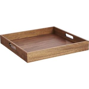 Plateau en bois massif rustique, plateau de service rectangulaire en bois durable pour restaurant, hôtel, décoration de la maison, plateau en bois naturel pour la cuisine - Product Image 4