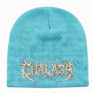 Wholesale Korean Style 3D Embroidery Jacquard Knit Casual 100% <b>Wool</b> <b>Beanie</b> Warm Unisex - Product Image 5