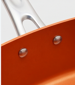 Trendy Square Metal Sauce <b>Pans</b> With Metal <b>Handles</b> Premium Copper Finished Kitchen Cookware For Home Hotel And Restaurant Use - Product Image 3